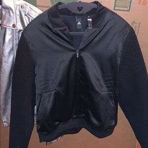 Adidas satin/fleece bomber- m